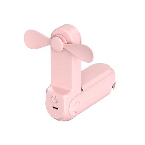 Rawrr Mini Ventilatoren USB,Handventilator Batteriebetrieben Tragbarer Ventilatoren,Wiederaufladbar Faltbare Taschenventilator,mit Taschenlampen Standfunktion（Rosa） von Rawrr