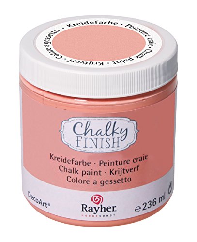 RAYHER HOBBY 38868204 Chalky Finish auf Wasser-Basis, Kreide-Farbe für Shabby-Chic-, Vintage- und Landhaus-Stil-Looks, 236 ml (1er Pack), aprikot von Rayher