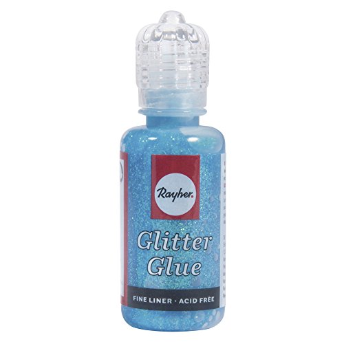 RAYHER â€“ 33841356 â€“ Glitter-Glue irisierend, Flasche 20 ml, Hellblau von Rayher