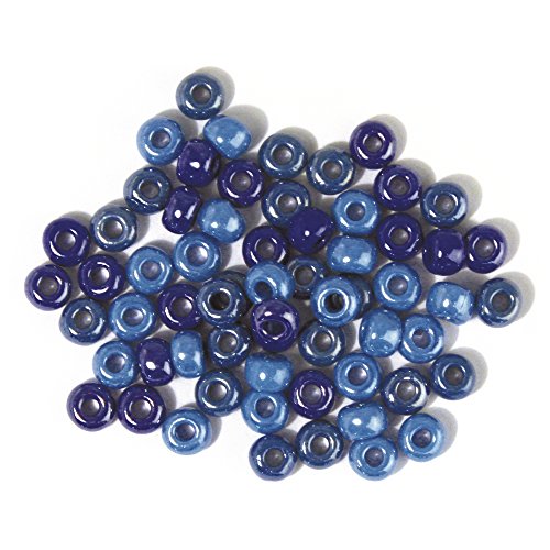 Rayher 1441700 Glas-Großlochradl,opak,blau,türkis Töne, ø 6 mm, Dose 55 g von Rayher
