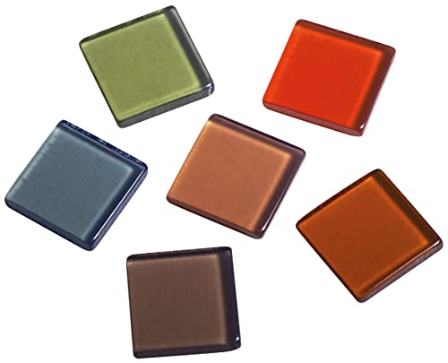 Rayher Acryl Mosaik, transparent 1x1cm, ca. 205Stück, SB-Box 50g , Herbsttöne-Mischung, quadratisch, Kunststoffsteine, Kunststoffmosaik durchscheinend,14540539 von Rayher