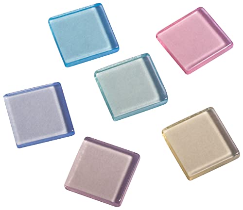 Rayher Acryl Mosaik, transparent 1x1cm, ca. 205Stück, SB-Box 50g , Pastelltöne-Mischung, quadratisch, Kunststoffsteine, Kunststoffmosaik durchscheinend,14540685, Mittel von Rayher