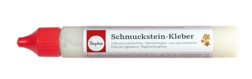 RAYHER HOBBY Rayher 3376000 Schmucksteinkleber, 40 ml, Flasche 41 g, transparent, mit feiner Spitze für punktgenaues Kleben, Kleber für Strasssteine, Schmuckkleber von Rayher