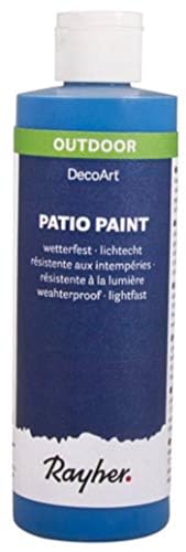 Rayher Hobby 38611374 Patio-Paint, Flasche 236 ml, azurblau, Blau von Rayher