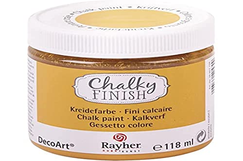 Rayher 38867158 Chalky Finish auf Wasser-Basis, Kreide-Farbe für Shabby-Chic-, Vintage- und Landhaus-Stil-Looks,118 ml (1er Pack), mirabelle von Rayher