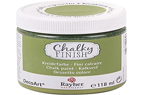 Rayher 38867452 Chalky Finish auf Wasser-Basis, Kreide-Farbe für Shabby-Chic-, Vintage- und Landhaus-Stil-Looks, 118 ml (1er Pack), avocado von Rayher