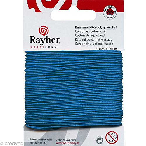 Rayher 5169107 Kordel, Türkis, gewachst-Ã˜ 1 mm - 20 m von Rayher