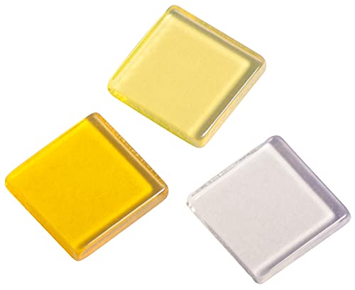 Rayher Acryl Mosaik, transparent 1x1cm, ca. 205Stück, SB-Box 50g , Gelbtöne-Mischung, quadratisch, Kunststoffsteine, Kunststoffmosaik durchscheinend, 14540159 von Rayher