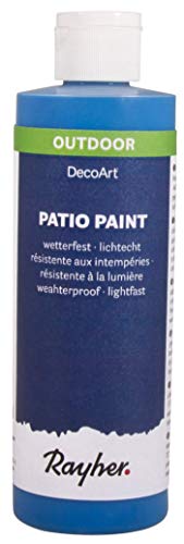 Rayher Hobby 38611374 Patio-Paint, Flasche 236 ml, azurblau, Blau von Rayher