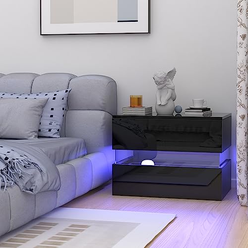 Hochglanz Nachttisch Nachtschrank Nachttische aus Holz und Acryl mit 2 Schubladen Nachtkonsole Nachtkommode Schlafzimmer Schrank Kommode Beistelltisch Schwarz für Wohnzimmer Bett 38x60x46.5cm Hochglanz Nachttisch Nachtschrank Nachttische aus Holz und Acryl mit 2 Schubladen Nachtkonsole Nachtkommode Schlafzimmer Schrank Kommode Beistelltisch Schwarz für Wohnzimmer Bett 38x60x46.5cm von Rcynview