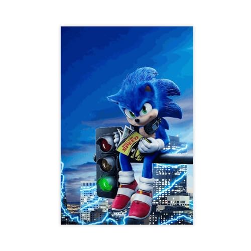 RePaLy Poster, Motiv: Sonic The Hedgehog, Leinwandposter, Wandkunst, Dekordruck, Bild Gemälde für Wohnzimmer, Schlafzimmer, Dekoration, ungerahmt, 20 x 30 cm von RePaLy