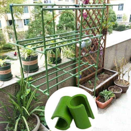 50 Stück Pflanzen-Rankgitter-Verbinder-Clip aus Kunststoff, feste Gartenrahmen-Stange, Gewächshaus-Folienhalterung, Kletterpergola für Obstgärten, Gärten (11 mm) von ReachMall