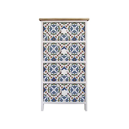 Rebecca Mobili Kommode, Badezimmerschrank mit 4 Schubladen, Holz in Hellblau Weiß moderner Stil, für Badezimmer Eingang - Maße: 76 x 40 x 30 cm (HxLxB) - Art. RE6499 von Rebecca Mobili