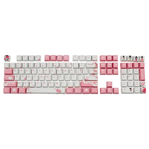 PBT-Tastenkappen, 108 Tasten, Kirschblüten, Farbstoffsublimation, OEM-Tastenkappen, mechanische Tastatur, ForCherry MX-Schalter, personalisierte PBT-Tastenkappen, OEM-Profil, DYE-SUB, englische von Rebellious