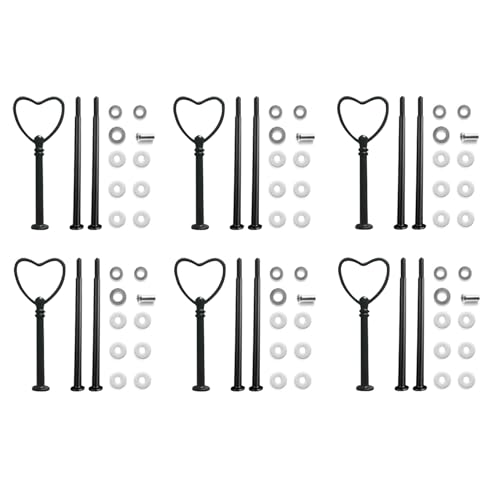 1/3/4/6 Set Etageren Stangen Set, Mittellochausstech 2 bis 3 Etage, Etagere Bausatz ,Metallstangen Etagerenhalter, Hochzeitstorte Tortenständer für Obsttablett, Snackteller, Tortenständer (6 Set) von Recitem