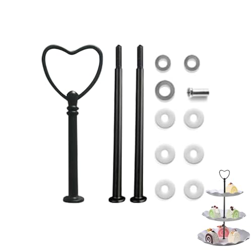 Recitem 1/3/4/6 Set Etageren Stangen Set, Mittellochausstech 2 bis 3 Etage, Etagere Bausatz ,Metallstangen Etagerenhalter, Hochzeitstorte Tortenständer für Obsttablett, Snackteller, Tortenständer (1) von Recitem