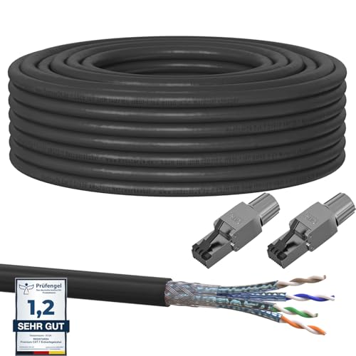 30m Cat7 Erdkabel Verlegekabel + 2x RJ45 Stecker Werkzeuglos CAT 8 Outdoor Lan Kabel Installationskabel CAT 7 Ethernet Netzwerk 1000MHz Datenkabel AWG23/1 Netzwerkkabel für Außenbereich UV-beständig 30m Cat7 Erdkabel Verlegekabel + 2x RJ45 Stecker Werkzeuglos CAT 8 Outdoor Lan Kabel Installationskabel CAT 7 Ethernet Netzwerk 1000MHz Datenkabel AWG23/1 Netzwerkkabel für Außenbereich UV-beständig von RedStar24