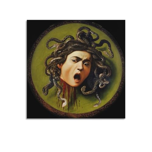 Caravaggio Poster Medusa, 1597–1598, Kunstdruck, Wandbild, Malerei, zum Aufhängen, Familienschlafzimmer, Dekoration, Geschenk, 70 x 70 cm von RedVos