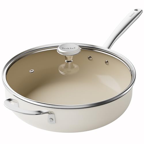 Redchef Bratpfanne 28cm, Pfanne mit Deckel Antihaft Beschichtung Keramikpfanne, Bratpfannen Induktion Keramik mit Edelstahlgriff, PTFE-frei PFOA-frei PFAS-frei, Backofenfest, Spülmaschinenfest Beige Redchef Bratpfanne 28cm, Pfanne mit Deckel Antihaft Beschichtung Keramikpfanne, Bratpfannen Induktion Keramik mit Edelstahlgriff, PTFE-frei PFOA-frei PFAS-frei, Backofenfest, Spülmaschinenfest Beige von Redchef