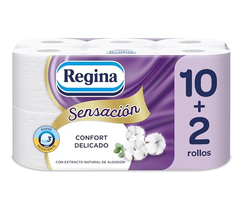 Regina Sensación - 12 Rollen Toilettenpapier, 175 Blatt mit 3 Schichten von Regina