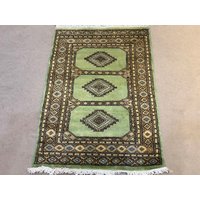 70x100 Pistazien Grüner Bokhara Teppich - Wollteppich Handgeknüpfter Waschbar Wandteppich Küchenteppich Läufer von RehmatRugs