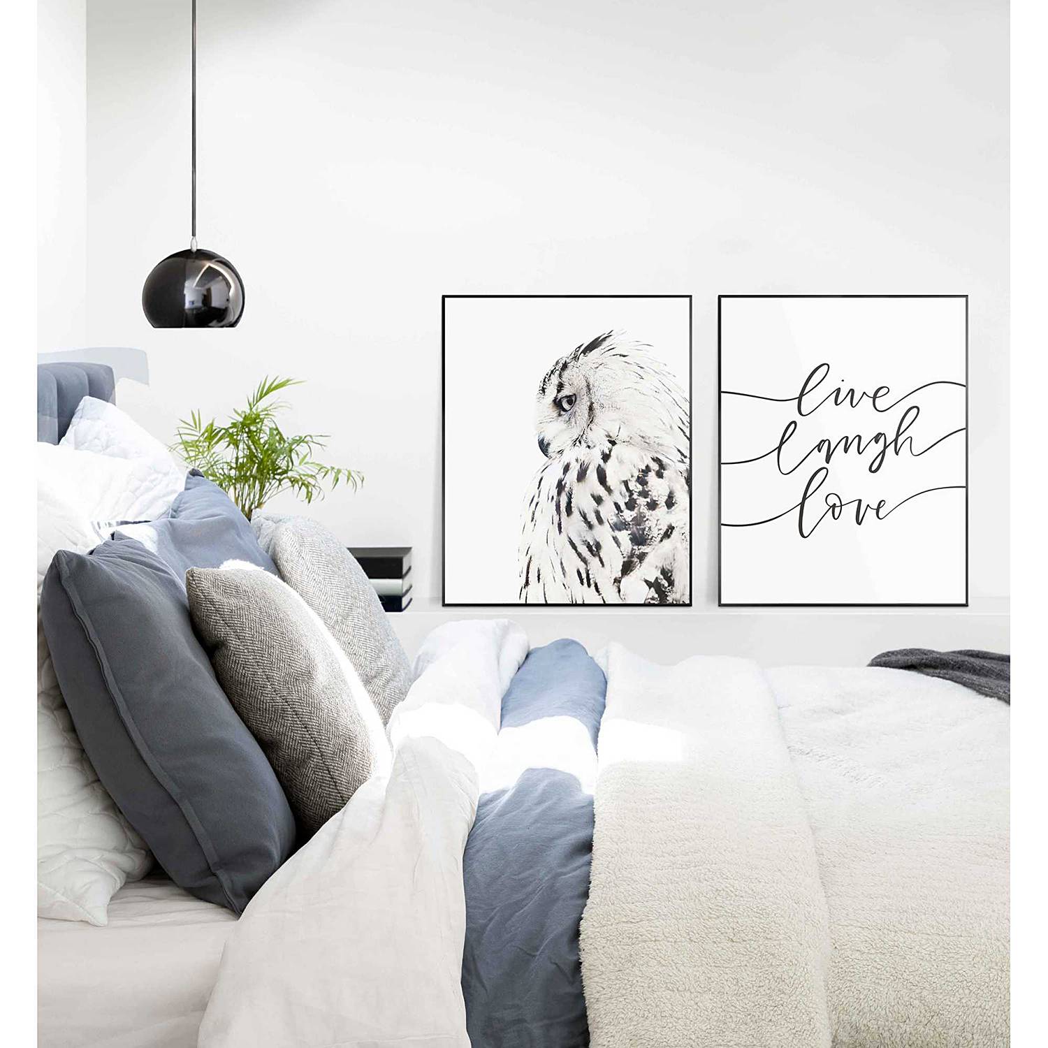 home24 Wandbild Liebliche Eule 2-teilig Kunstdruck in Holzrahmen ohne Glas Schwarz 40 x 50 x 1cm home24 Wandbild Liebliche Eule 2-teilig Kunstdruck in Holzrahmen ohne Glas Schwarz 40 x 50 x 1cm von home24