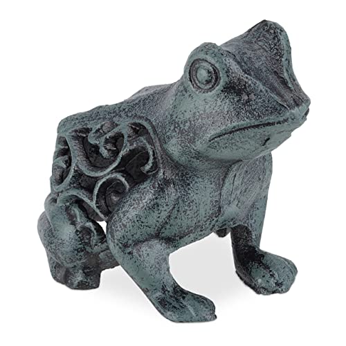 Relaxdays Frosch Deko, Gusseisen, wetterfeste Gartenfigur, HxBxT: 10 x 8 x 11 cm, Dekofigur innen & außen, grün/schwarz Relaxdays Frosch Deko, Gusseisen, wetterfeste Gartenfigur, HxBxT: 10 x 8 x 11 cm, Dekofigur innen & außen, grün/schwarz von Relaxdays