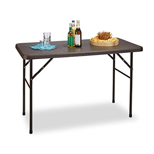 Relaxdays Gartentisch klappbar BASTIAN, rechteckig H x B x T: 74 x 121,5 x 61,5 cm, Metall, Kunststoff, Rattan-Optik, braun Relaxdays Gartentisch klappbar BASTIAN, rechteckig H x B x T: 74 x 121,5 x 61,5 cm, Metall, Kunststoff, Rattan-Optik, braun von Relaxdays