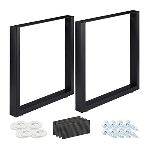 Relaxdays Tischkufen 2er Set, BxH: 70x72 cm, Metall Tischbeine Schreibtisch, Esstisch, Couchtisch, Industrial, schwarz, 70 x 72 cm Relaxdays Tischkufen 2er Set, BxH: 70x72 cm, Metall Tischbeine Schreibtisch, Esstisch, Couchtisch, Industrial, schwarz, 70 x 72 cm von Relaxdays