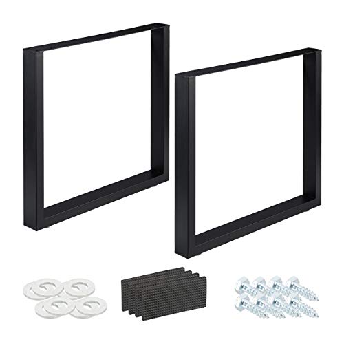 Relaxdays Tischkufen 2er Set, BxH: 80x72 cm, Metall Tischbeine Schreibtisch, Esstisch, Couchtisch, Industrial, schwarz, 80 x 72 cm Relaxdays Tischkufen 2er Set, BxH: 80x72 cm, Metall Tischbeine Schreibtisch, Esstisch, Couchtisch, Industrial, schwarz, 80 x 72 cm von Relaxdays