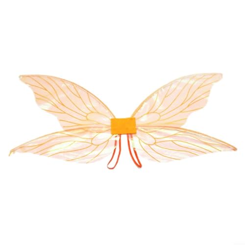 Bequeme elastische Riemen Zikadenflügel für Feenprinzessin, Cosplay, Verkleidung, Partygeschenk (orange) von RemixAst