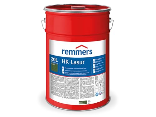 Remmers HK-Lasur 3in1 tannengrün, 20 Liter, Holzlasur aussen, 3facher Holzschutz mit Imprägnierung + Grundierung + Lasur, Feuchtigkeit- und UV-Schutz von Remmers