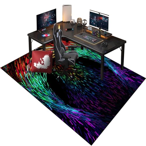 Anti-Rutsch Stuhlunterlage für Gaming - BüRostuhl Unterlage - Rechteckig - Teppich bodenschutzmatte - Upgrade-Version Schreibtischstuhl Unterlage für Parkett Laminat Teppiche & Büro 100 x 140 cm von RenSHengFax