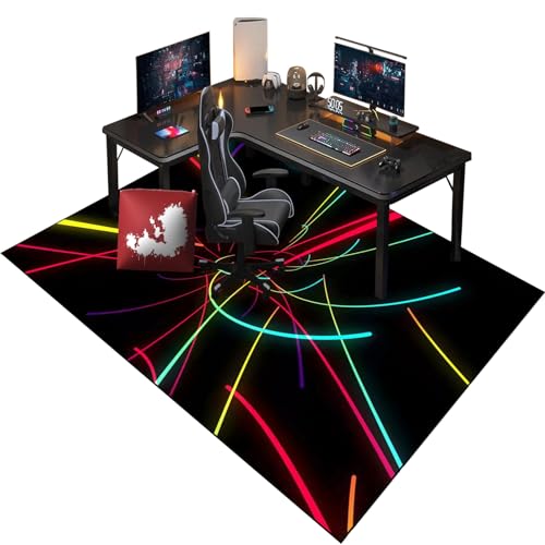 Anti-Rutsch Stuhlunterlage für Gaming - BüRostuhl Unterlage - Rechteckig - Teppich bodenschutzmatte - Upgrade-Version Schreibtischstuhl Unterlage für Parkett Laminat Teppiche & Büro 130 x 150 cm von RenSHengFax