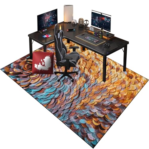 Bodenschutzmatte Bürostuhl Unterlage - Rechteckig - rutschfest Bürostuhl Unterlage - Gaming Stuhl Unterlage - Bodenschutzmatte - Gaming Teppich für Hartböden - Upgrade Version 100 x 140 cm von RenSHengFax