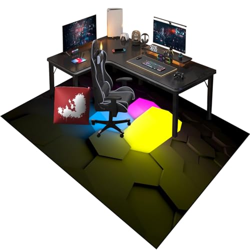 Bodenschutzmatte Bürostuhl Unterlage - Rechteckig - rutschfest Bürostuhl Unterlage - Gaming Stuhl Unterlage - Bodenschutzmatte - Gaming Teppich für Hartböden - Upgrade Version 100 x 140 cm von RenSHengFax