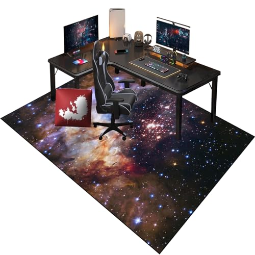 Bodenschutzmatte Bürostuhl Unterlage - Rechteckig - rutschfest Bürostuhl Unterlage - Gaming Stuhl Unterlage - Bodenschutzmatte - Gaming Teppich für Hartböden - Upgrade Version 150 x 180 cm von RenSHengFax