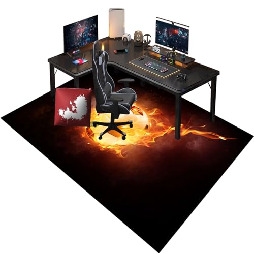 Bodenschutzmatte Bürostuhl Unterlage - Rechteckig - rutschfest Bürostuhl Unterlage - Gaming Stuhl Unterlage - Bodenschutzmatte - Gaming Teppich für Hartböden - Upgrade Version 70 x 100 cm von RenSHengFax