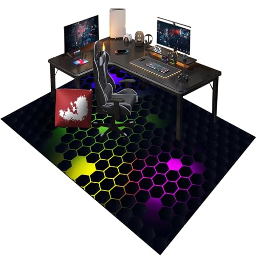 Rechteckig Bodenschutzmatte für Hartböden rutschfest Bodenschutzmatte Gaming für Schreibtischstuhl Stuhlunterlage Kratzfest für Laminat Parkett 100 x 140 cm von RenSHengFax