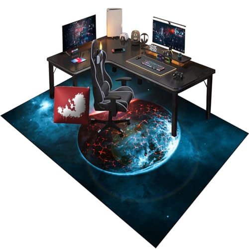 Rechteckig Teppich Bodenschutzmatte - Bürostuhl Unterlage - rutschfest Stuhlunterlage für Gaming aus Robustem Material - Mehrzweck Stuhlteppich für Parkett Laminat Teppiche & Büro 80 x 120 cm von RenSHengFax