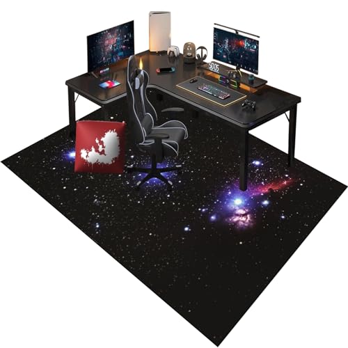 rutschfest Stuhlunterlage für Gaming - BüRostuhl Unterlage - Rechteckig Teppich bodenschutzmatte - Upgrade-Version Schreibtischstuhl Unterlage für Parkett Laminat & Büro 100 x 140 cm von RenSHengFax