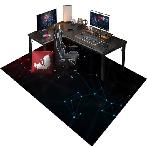 rutschfest Stuhlunterlage für Gaming - BüRostuhl Unterlage - Rechteckig Teppich bodenschutzmatte - Upgrade-Version Schreibtischstuhl Unterlage für Parkett Laminat & Büro 80 x 100 cm von RenSHengFax