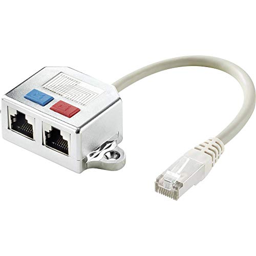 Renkforce RJ45 Netzwerk T-Adapter CAT 5e [2X RJ45-Buchse - 1x RJ45-Stecker] 15.00 cm Metall von Renkforce