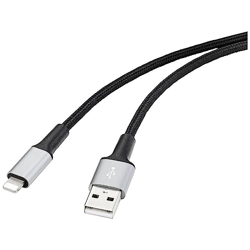 Renkforce USB, Apple Lightning Anschlusskabel [1x USB 2.0 Stecker A - 1x Apple Lightning-Stecker] 1.00 m Kabelmantel au von Renkforce
