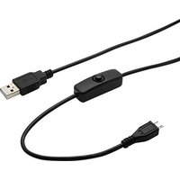 Joy-it USB-Kabel USB 2.0 USB-A Stecker, USB-Micro-B Stecker 1.50m Schwarz inkl. Ein/Aus-Schalter K-1 von JOY-IT