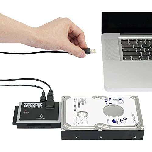 Renkforce Festplatten Adapter [1x USB 2.0 Stecker A - 1x IDE-Buchse 40pol., IDE-Buchse 44pol., SATA-Kombi-Stecker 7+15p von Renkforce