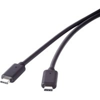 Renkforce USB-Kabel USB 3.2 Gen2x2 USB-C® Stecker, USB-C® Stecker 1.00m Schwarz vergoldete Steckko von Renkforce