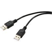 Renkforce USB-Kabel USB 2.0 USB-A Stecker, USB-A Stecker 1.00m Schwarz PVC-Mantel RF-5771508 von Renkforce