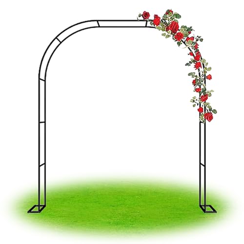 Robuster Gartenlauben-Gartenbogen mit Stahlrahmen, große Hochzeitsbögen für Blumenreben Kletterhilfe Pergola-Spalier multifunktionale Rosenbögen mit Metallsockel(Size:120x220x40CM/3.9x7.2x1.3ft) von Renmlion