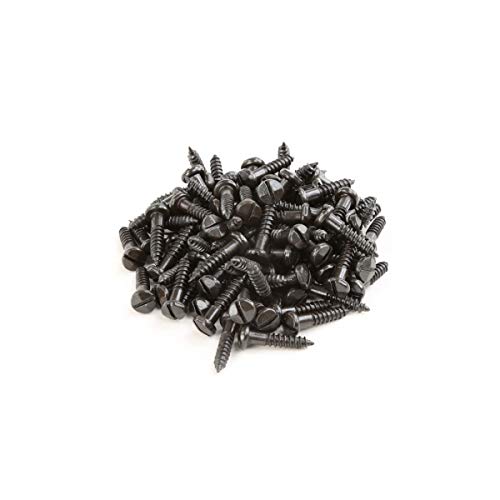 Renovators Supply Manufacturing Pyramidenkopfschrauben mit Schlitz, 1,9 cm, Stahl, Schwarz, 100 Stück von Renovators Supply Manufacturing